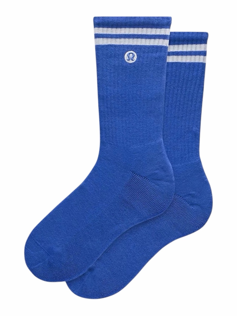 Lululemon Unisex Daily Essential Crew Socks Stripe Beach Ball Blue Size M NWT